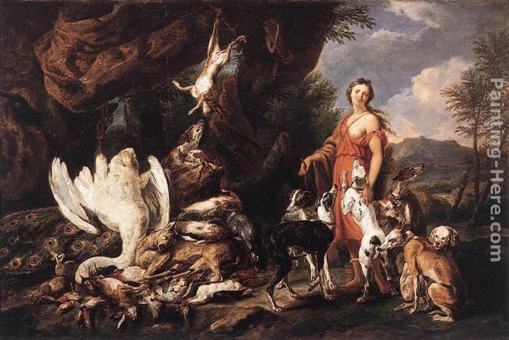 Jan Fyt Diana with Her Hunting Dogs beside Kill